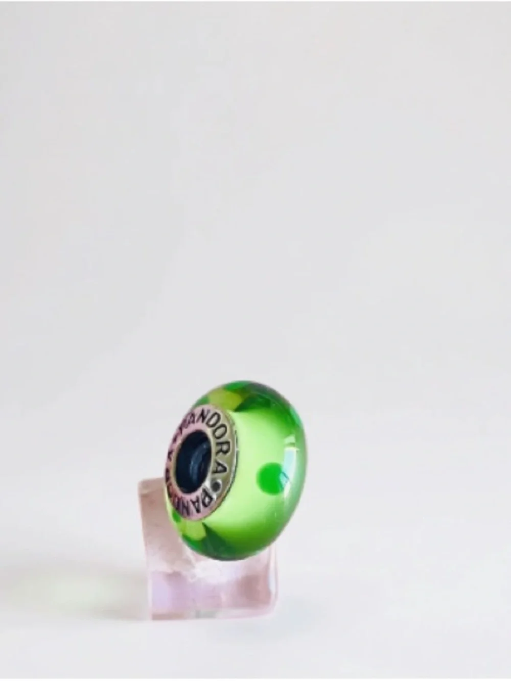 Pandora Green Glass Murano Dot Charm Bead